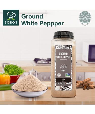 Soeos Fine Ground White Pepper 18oz - Non-GMO, Kosher Verified, Freshly Packed | Fine Grain White Pepper Powder - 1.13lb - Buy Online on GoSupps.com