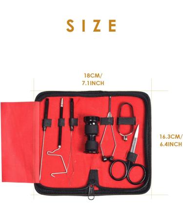 SF Fly Fishing Tying Tools Kit - 7 Pcs Gear Assortment for Bobbin, Threader, Scissors, Whip Finisher, Bodkin, Pliers & Hair Stacker - Buy Online on GoSupps.com