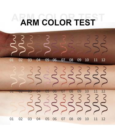 Eyeliner Pencil Set - Vibrant Eyeshadow Feathers Eyeliner Pencil Set with Glitter | 12 Long-Lasting Eye Pencils Cosmetic Pens B - Buy Online on GoSupps.com