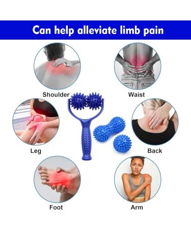 Laqwynkb Massage Roller & Hedgehog Ball Set - Self-Massage Scooter for Sore Muscles Back Legs Feet & Hands - 3 Piece Fascia Ball Kit - Buy Online on GoSupps.com