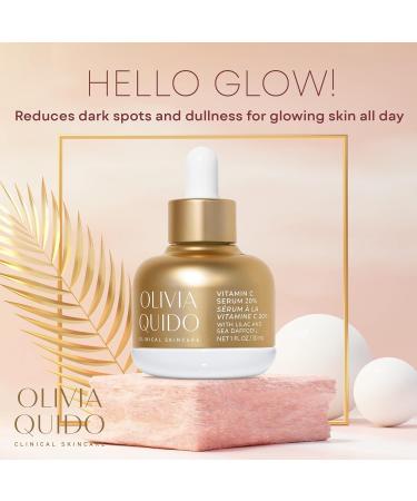 OLIVIA QUIDO Skincare Vitamin C Serum 20% with Lilac & Sea Daffodil 3.6oz | Hydrating Skin-Brightening & Anti-Aging | Vitamin C & Hyaluronic Acid Serum for the Face with Natural Botanicals - Buy Online on GoSupps.com