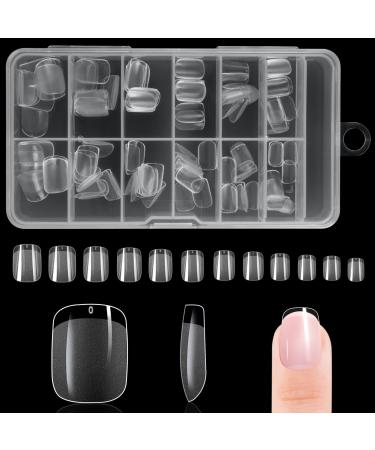 BUTBU BUTBU 120 Pieces Short Square Soft Gel Nails Full Cover False Nails 12 Sizes for Nail Extension and Nail Art DIY at Home