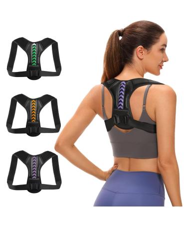 Back Posture Brace Shoulder Posture Corrector for Men Women Adjustable Upper Back Brace Back Straightener Support for Neck Shoulders Back Pain Relief Hunchback Correction Large Purple 1