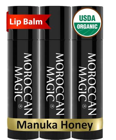 Moroccan Magic Organic Manuka Honey Lip Balm - Pack of 3