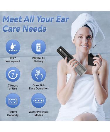 Water Powered Ear Cleaner Kit - Safe & Effective Ear Wax Removal Tool USB Rechargeable & Water Resistant 3 Pressure Settings Low Noise Ear Irrigation - Buy Online on GoSupps.com