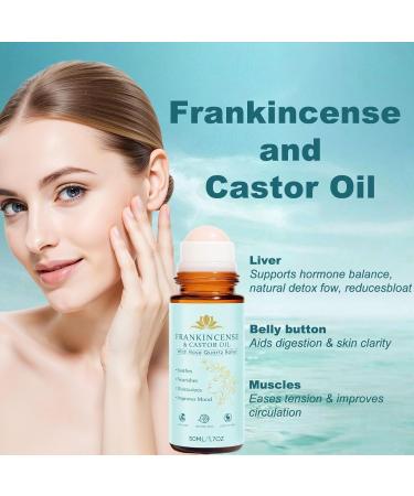 Frankincense and Castor Oil Roller Castor Oil Roll On Firms Smooths Skin Brightens Eyes Reduces Scars Stretch Marks Organic Cold-Pressed Firms Skin 50ML/1.7OZ - Buy Online on GoSupps.com