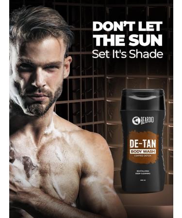 Bea.rdo De-Tan Body Wash for Men | 200ml Tan Removal & Caffeine | Coffee & Aloe Extracts | Refreshing Fragrance for Body & Face - Buy Online on GoSupps.com