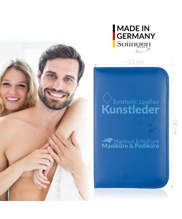 Solingen Manik r Set 12 Party | Premium Nail Set for Men & Women | Complete Manicure & Pedicure Kit in Blue Synthetic Leather Etui - Buy Online on GoSupps.com