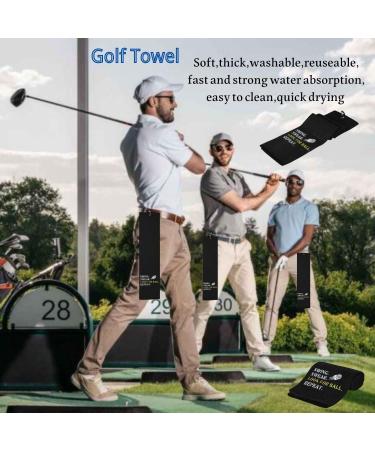 Artpreti Premium Funny Golf Towel - Embroidered Golf Towel for Golf Bags with Clip | Golf Gifts for Men/Women - Swing, Swear, Look for Ball, Repeat - Buy Online on GoSupps.com