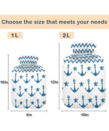 Naanle Stripe Star Anchor 2L Transparent Hot Water Bottle - Large Heat & Cold Therapy for Pain Relief - Ideal for Bed Hand & Foot Comfort - Buy Online on GoSupps.com