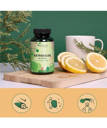 Bio Astragalus Capsules 750mg - Premium Organic Extract 15:1 | 20% Polysaccharides | Vegan | German Quality | No Additives - Vegavero  - Buy Online on GoSupps.com