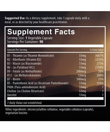 Natural Rhythm B-CALMplex 2-Pack B-Complex Vitamin Supplement Comprehensive B Vitamin Blend with Methylfolate & B12 3 Month Supply 90 Capsules - Buy Online on GoSupps.com