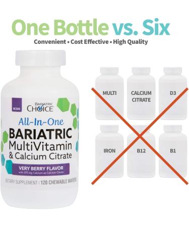 Bariatric Choice All-in-One MultiVitamin with 375mg Calcium Citrate - Very Berry (120ct) - Buy Online on GoSupps.com