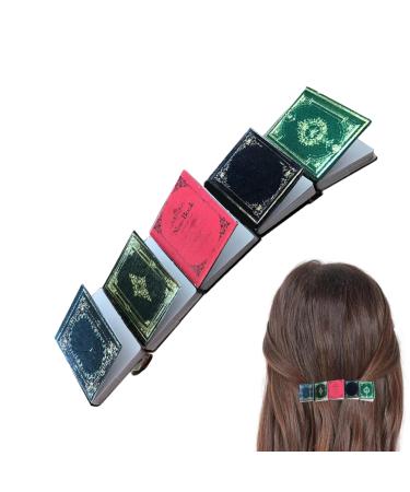 Book Hair Clip - Portable Book Hair Clips Exquisite Neutral Claw Clips Small Non-Slip Hair Clips Women Small Clip Hair Accessories for Librarians Readers Writers