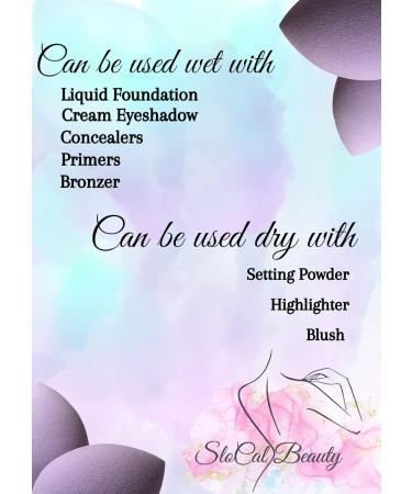 SLOCal Beauty Sponge - Latex Free Foundation Blending Sponge for Flawless Liquid Cream & Powder Application - Purple - Buy Online on GoSupps.com