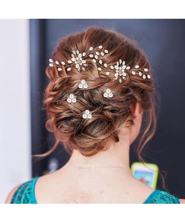 40-Piece Wedding Pearl & Rhinestone Hair Pins Set for Brides & Bridesmaids - Buy Online on GoSupps.com