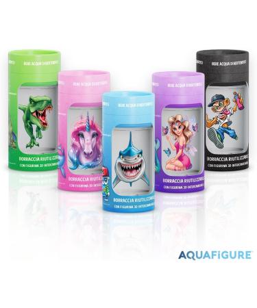 Aquafigure Reusable Water Bottle BPA Free 3D Bottle and Figure Dishwasher Safe Customisable with Themed 3D Figures (Emoji Dinosaurs and Others) - Capacity 330ml - Colour - Buy Online on GoSupps.com