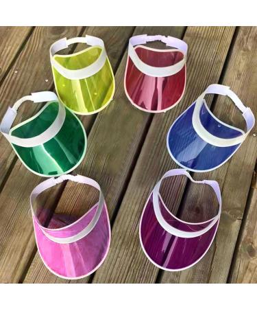 Unisex Solar Visor in Neon Colors - 6 Pieces | Retro Summer Hats for Beach Golf Tennis & Poker Parties - Buy Online on GoSupps.com