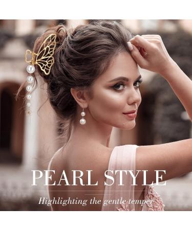 Gold Butterfly Hair Clips - Set of 4 | Metal Claw Clips for Women & Girls | Nonslip Tassel Design | Hair Accessories for Thick & Thin Hair - Buy Online on GoSupps.com