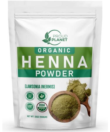 Organic Henna Powder For Hair Dye (2 Pounds | 907g) | Lawsonia Inermis | Mehndi Powder | Natural & Raw | USDA Certified by Proud Planet 2 Pound (907g)