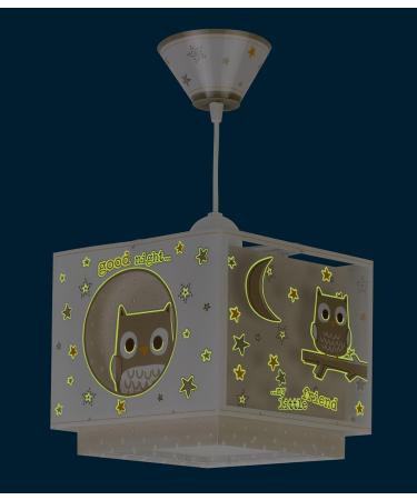 Dalber Children's Owl Pendant Lamp | Beige Hanging Light for Kids | Good Night Theme - Buy Online on GoSupps.com