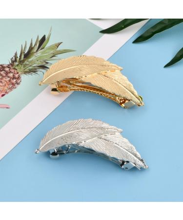 Kioiner 2 Pcs Vintage Leaf Hair Clips Metal Leaf Hair Clips Barrettes 8cm Hair Pin Hair Accessories for Women Lady Girls Bridal Bridesmaid - Buy Online on GoSupps.com