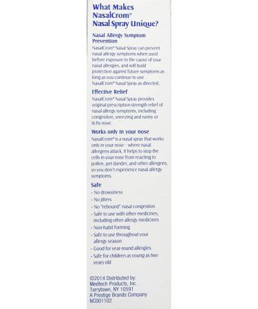 Nasalcrom Non-Drowsy Nasal Spray - 0.88 oz (2 Pack) | Allergy Relief Metered Spray - Buy Online on GoSupps.com