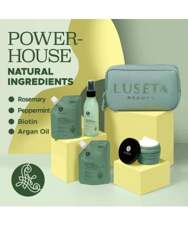 Luseta Rosemary Mint Jet-Set Hair Refresh Kit - Travel Size Shampoo & Conditioner for Thin & Damaged Hair - Promotes Scalp Health & Deep Nourishment for Women - Buy Online on GoSupps.com