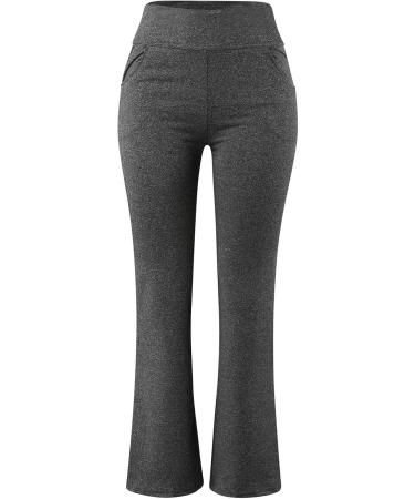 Buy Wenzhou Ladies Flare Yoga Pose Bootcut Leggings | Fitness Pants for Gym Pilates & Workouts | Stretch Belly Control XL Dark Gray - Buy Online on GoSupps.com