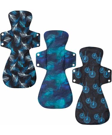 4-Piece Set: Medium Wet Bag & 3 16 Regular Charcoal Bamboo Mama Cloth Pads - Blue Whale Design - Buy Online on GoSupps.com