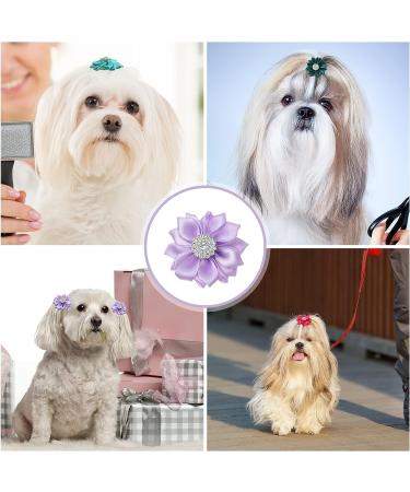 40 Pcs Flower Dog Hair Bows with French Barrette Clips - Puppy Grooming Accessories for Small Dogs & Cats - Pet Birthday Party Hair Flower Topknot - 20 Colors - Buy Online on GoSupps.com