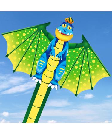 Kites for Kids Ages 4-8 8-12, Dinosaur Kites for Adults Easy to Fly Kids Kite for Toddlers Age 3-5, Large Beach Kite Perfect for Beginner Easter with Handle and 328FT Kite String, Easy to Assemble