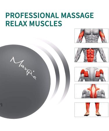 Maxgia 5 Speed Vibrating Massage Ball | Lacrosse Ball Roller for Trigger Point Therapy | Deep Tissue Massager for Pain Relief & Muscle Recovery | Gray - Buy Online on GoSupps.com