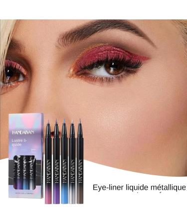 Weppduk Waterproof Liquid Eyeliners Colorful Eyeliners Set | 5 Colors Eyeliner Pencil Set Waterproof Eye Pencil - Glitter Eyeliner Pencil Long Lasting - Buy Online on GoSupps.com