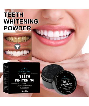 Natural Activated Carbon Tooth Whitening Powder - 2 Piece Set for Stain Removal Fresh Breath & Deep Cleaning - Buy Online on GoSupps.com