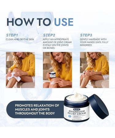 Bleue Magnesium Joint Relief Cream Fast-Acting Deep Absorption Formula for Muscle & Joint Comfort Non-Greasy Magnesium Lotion for Neck Back & Legs 1.76oz(1pc) - Buy Online on GoSupps.com