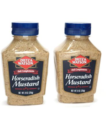 Dietz & Watson, Deli Compliments, Horseradish Mustard, 9oz Bottle (Pack of 2)
