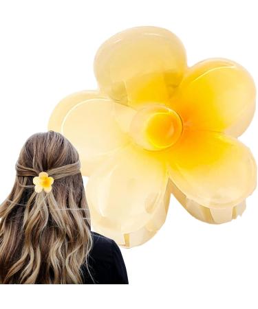 Flower Clips | Cute Hawaiian Flower Hair Clips Strong Hold Hair Clips Flower Fashionable Hair Accessories For Thick Thin Hair Women Girlsl Gradient custard - Buy Online on GoSupps.com