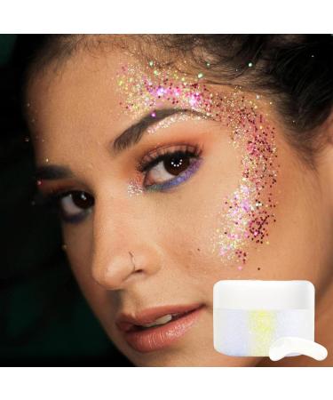 Hair Gel - Makeup for Face Body and Hair | Chunky Face for Mermaid Sequins Holographic Festival Makeup Shzons 03# - Buy Online on GoSupps.com