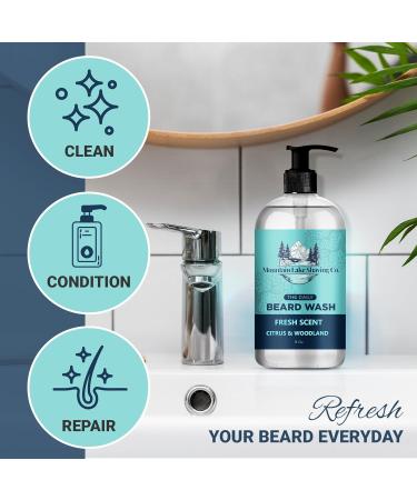 Organic Premium Daily Beard Wash - 8 oz | Fresh Citrus & Woodland Scent | Co - Buy Online on GoSupps.com