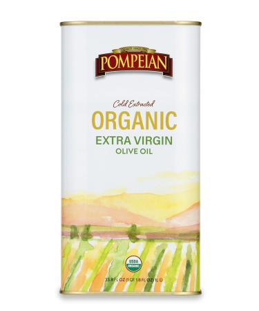 Pompeian USDA Organic Extra Virgin Olive Oil, Cold Extracted, Mild & Smooth Flavor, Perfect for Sauting, Salads & Drizzling, 33.8 FL. OZ. Tin