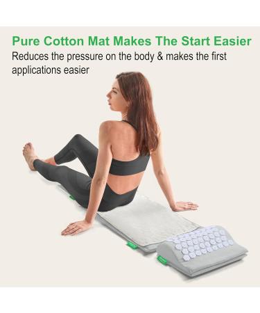 Ayurmat Premium Acupressure Mat & Pillow Set - Eco-Friendly Linen & Coconut Fiber Ergonomic Design for Stress Relief Includes Carrying Bag - Full Body Professional (Gray) - Buy Online on GoSupps.com