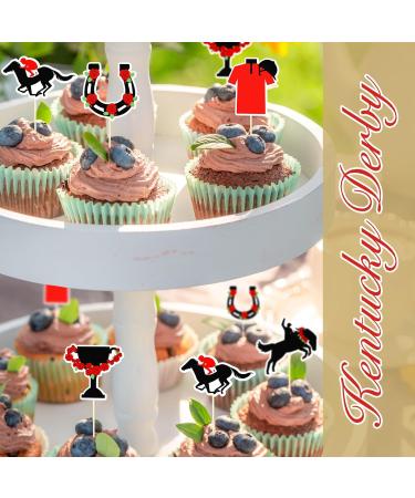 FoldTier 50 Pcs Horse Cupcake Toppers Equestrian Horse Theme Party Picks Derby Party Supplies Derby Decorations Horse Cake Topper Horseshoe Cupcake Toppers for Kentucky Horse Race Party Supplies - Buy Online on GoSupps.com