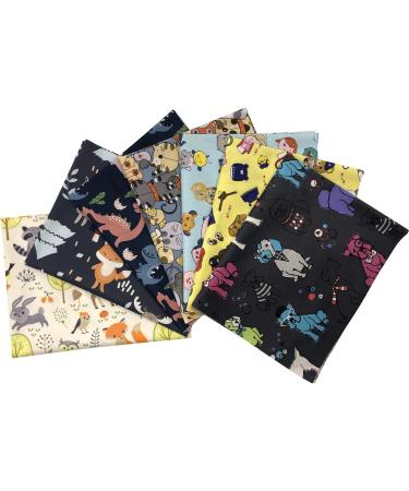 Animal Quilting Fabric Bundle - 100% Cotton Fat Quarters for Crafting - Set of 7 Precut Fabric Sheets - Ideal for Sewing, Patchwork, and DIY Projects - 15.7'' x 19.6'' - 7 PCS Pack - Buy Online on GoSupps.com