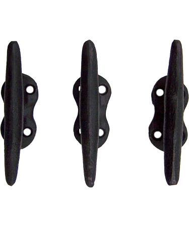 Nautical Black Cast Iron Boat Cleat Wall Hooks  3.5 Inches  Set of 3 - Buy Online on GoSupps.com