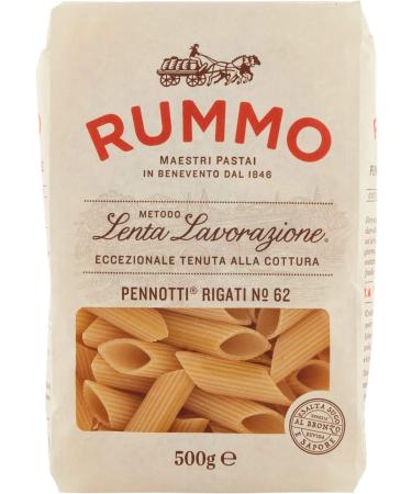Italian Gourmet E.R. Rummo Pennoni Rigati N. 62 Durum Wheat Semolina Pasta 500g + Box Italian Gourmet Tomato Pulp 400g
