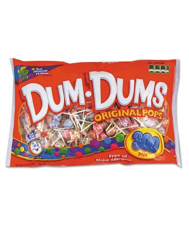 Dum-Dum-Pops, Assorted Flavors, Individually Wrapped, 300/Pack