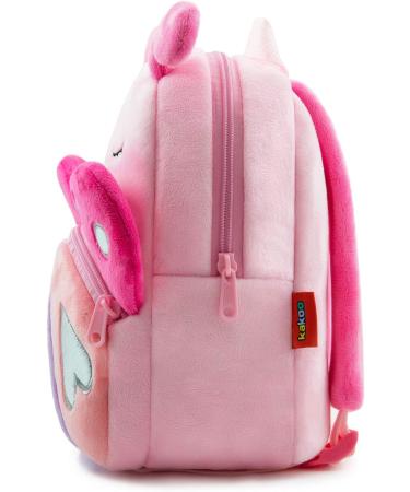 Cute Toddler Backpack - Plush Animal Cartoon Mini Travel Bag for Baby Girl Boy 2-6 Years (Pink Butterfly) - Buy Online on GoSupps.com