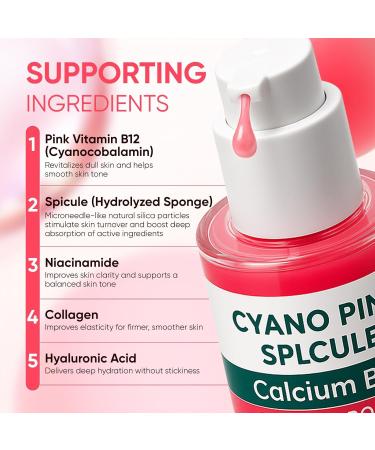 Cyano Pink Spicule Serum + Picotonic Shot Ampoule Duo - Korean Serum for Face with Alpha Arbutin Niacinamide Calcium - Buy Online on GoSupps.com