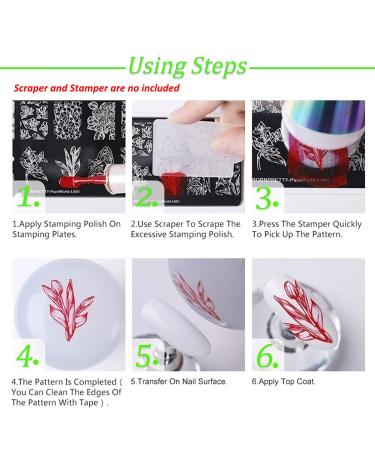 JERCLITY 6pcs Nail Stamping Plate Set - Summer Beach Butterfly Leaf Geometry Image Plates for Manicure Design - Stamping Kit Template - Buy Online on GoSupps.com